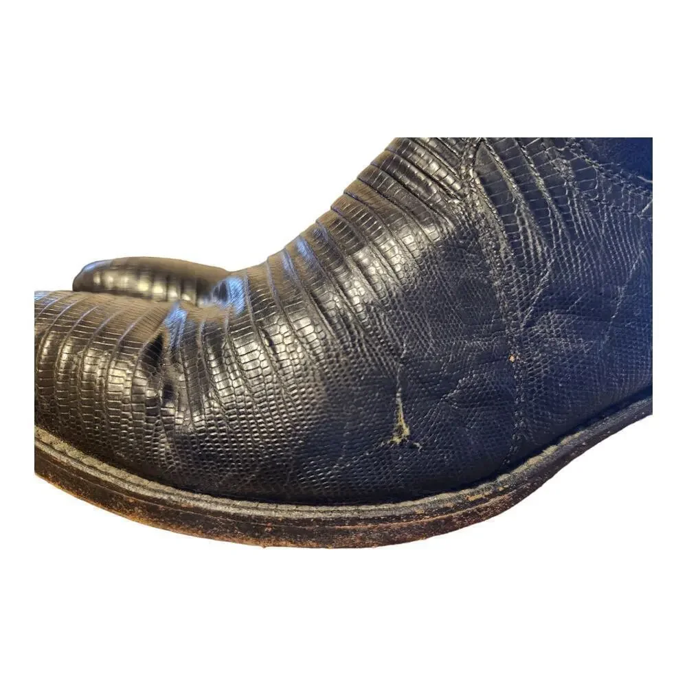 Dan Post‎ Teju exotic cowboy boots sz 10D lizard skin/ leather shaft style 16830